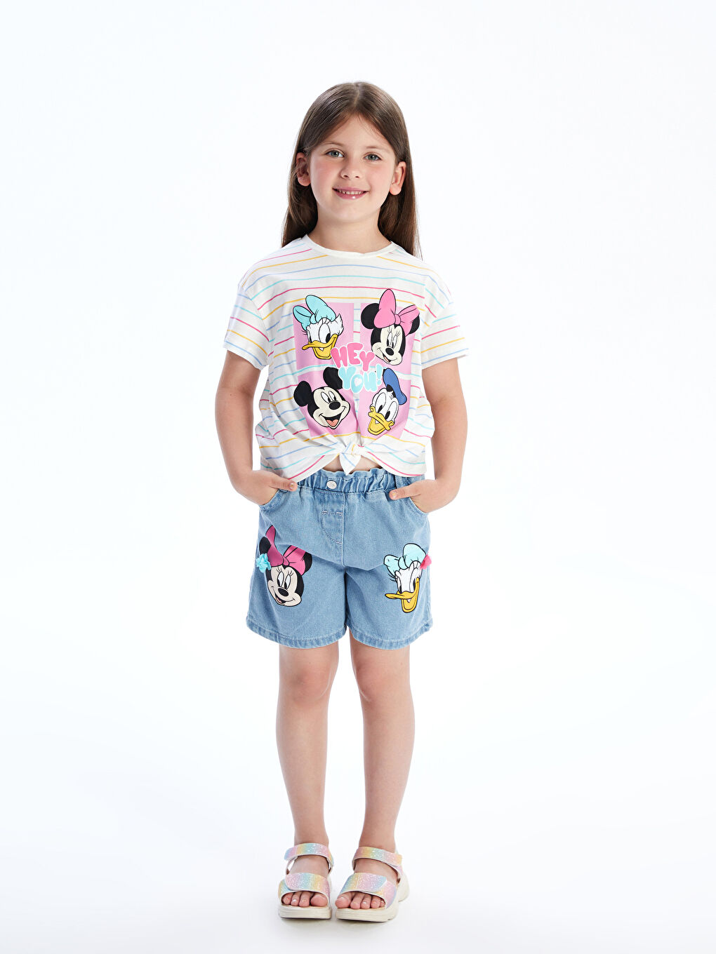 LCW Kids Majica za devojčice, okruglog izreza, sa otiskom Minnie Mouse -S5H544Z1-P8J