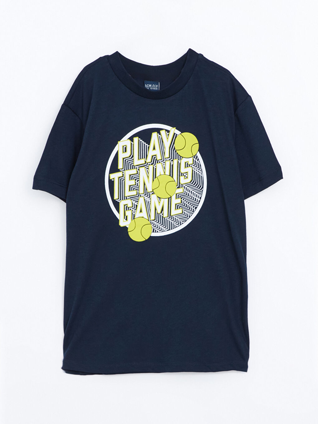 Lacivert Bisiklet Yaka Erkek Çocuk Tişört