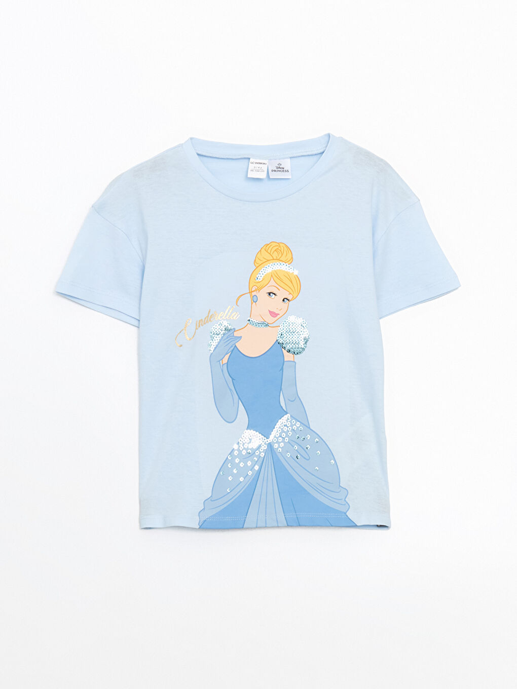 LCW Kids Crew Neck Cinderella Printed Girls' T-Shirt -S5H576Z1-QXE