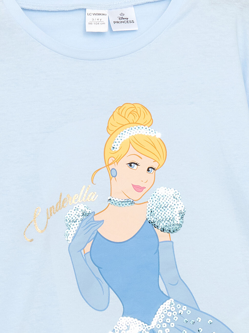LCW Kids Crew Neck Cinderella Printed Girls' T-Shirt -S5H576Z1-QXE