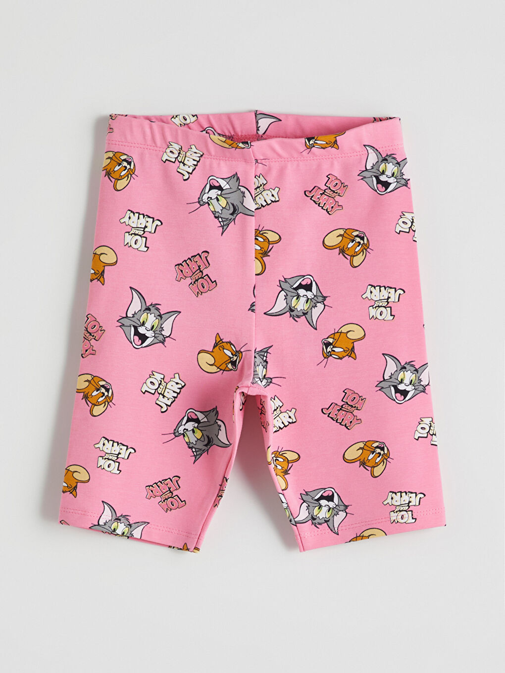 Pembe Tom & Jerry Baskılı Kız Çocuk Kısa Tayt