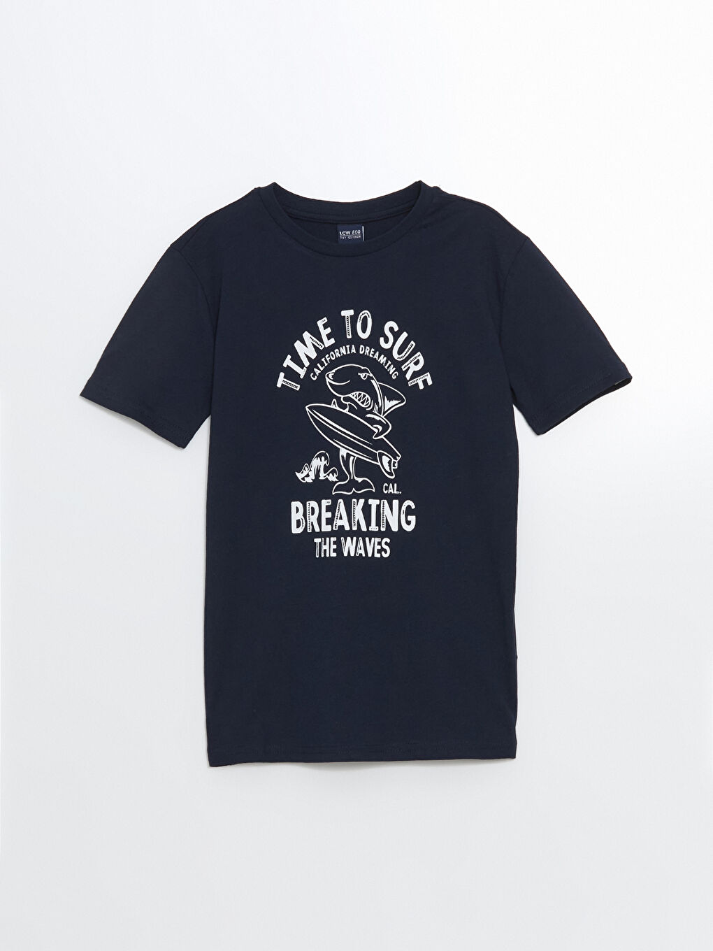 Lacivert Bisiklet Yaka Erkek Çocuk Tişört