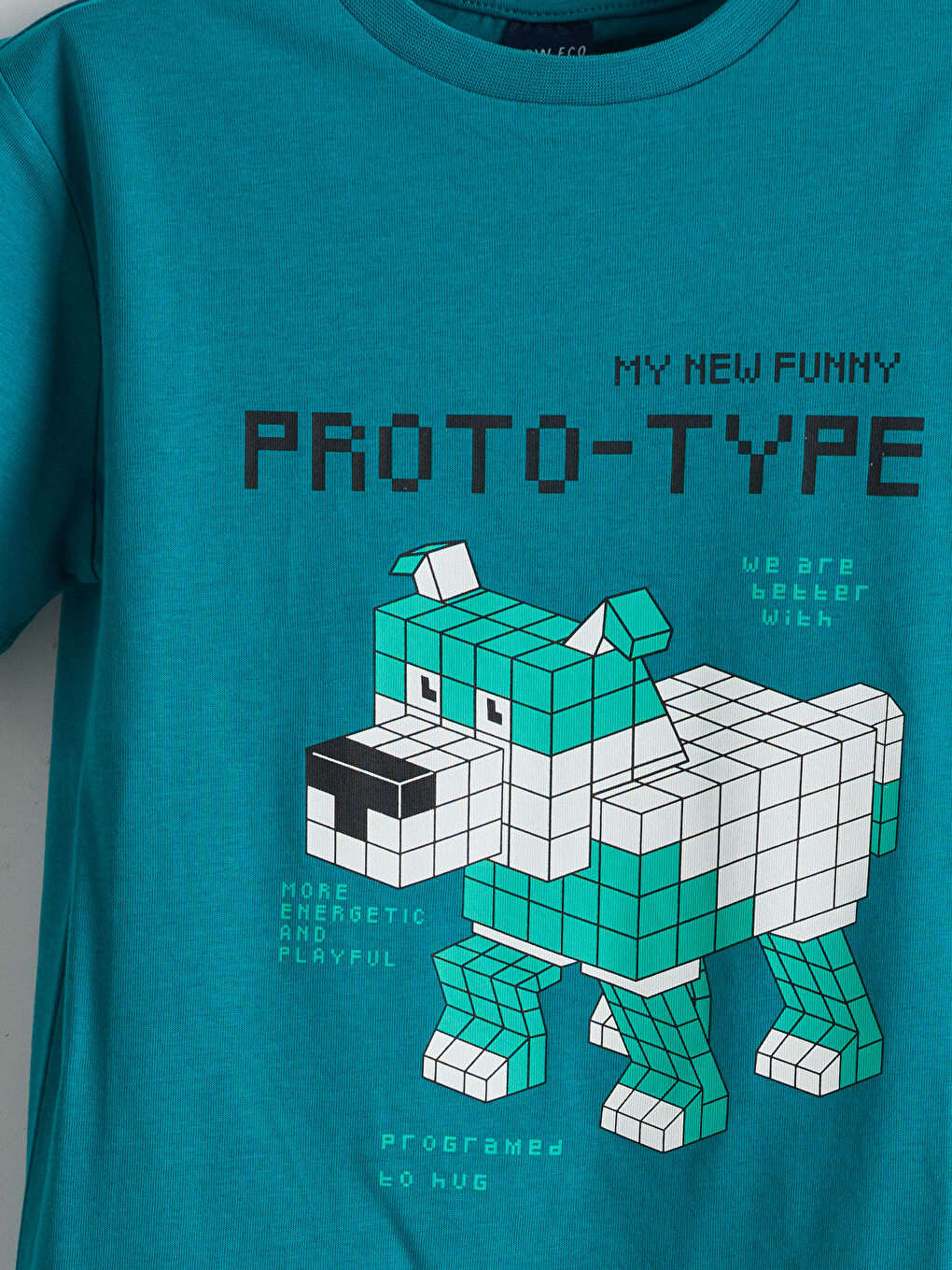 Turkuaz Bisiklet Yaka Erkek Çocuk Tişört-2