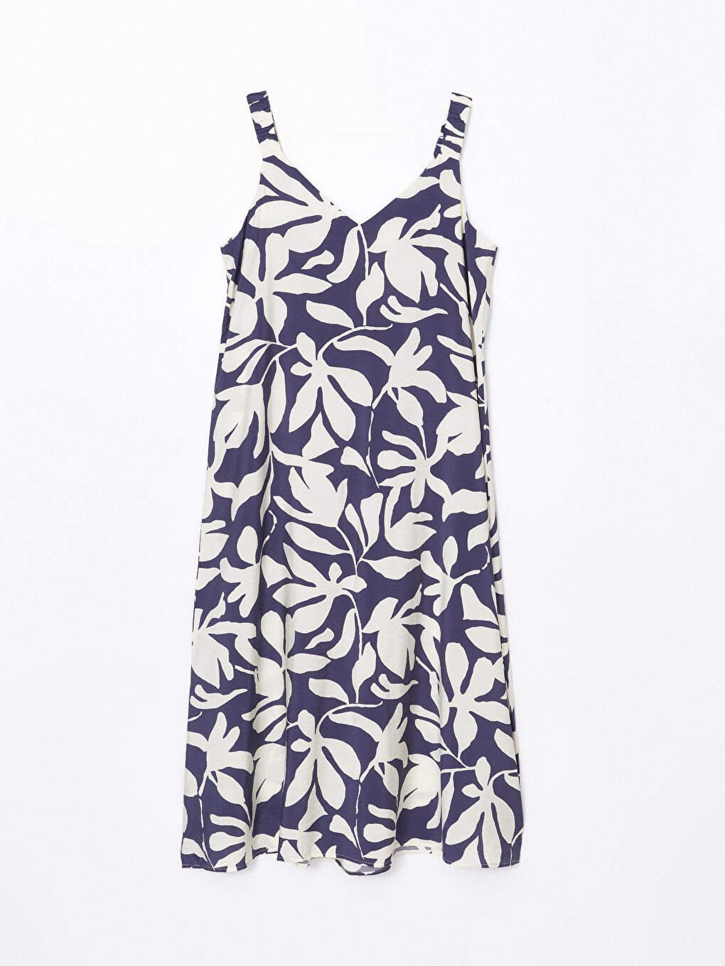 Patterned V-Neck Midi Dress -S5H590Z8-LSJ