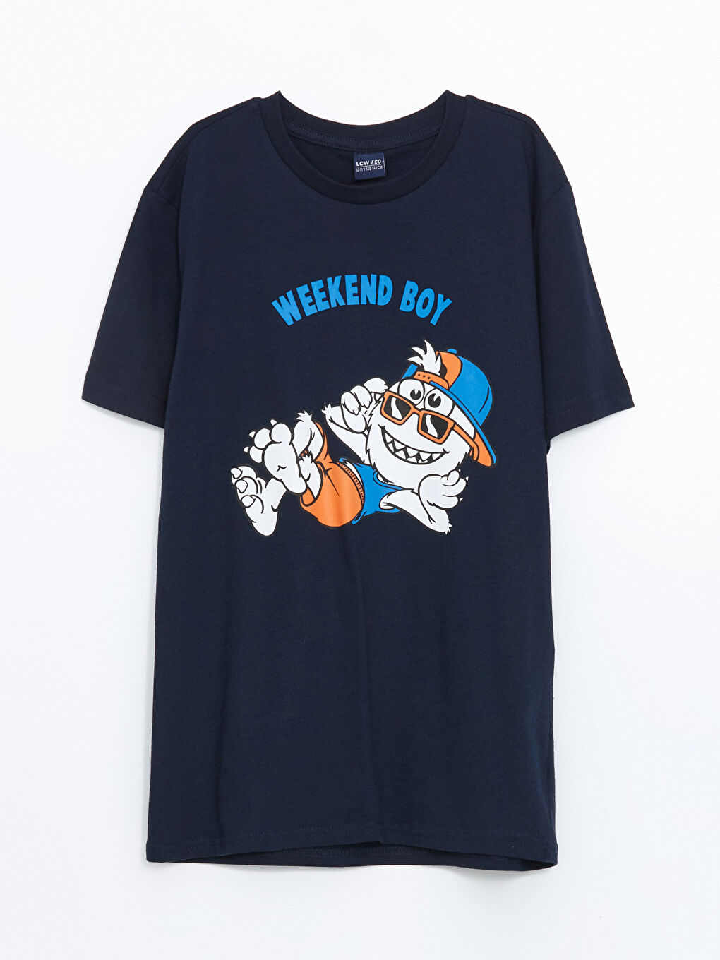 Lacivert Bisiklet Yaka Erkek Çocuk Tişört