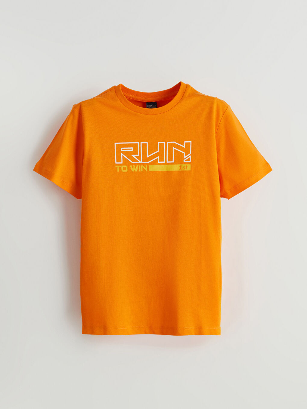 Turuncu Bisiklet Yaka Erkek Çocuk Tişört