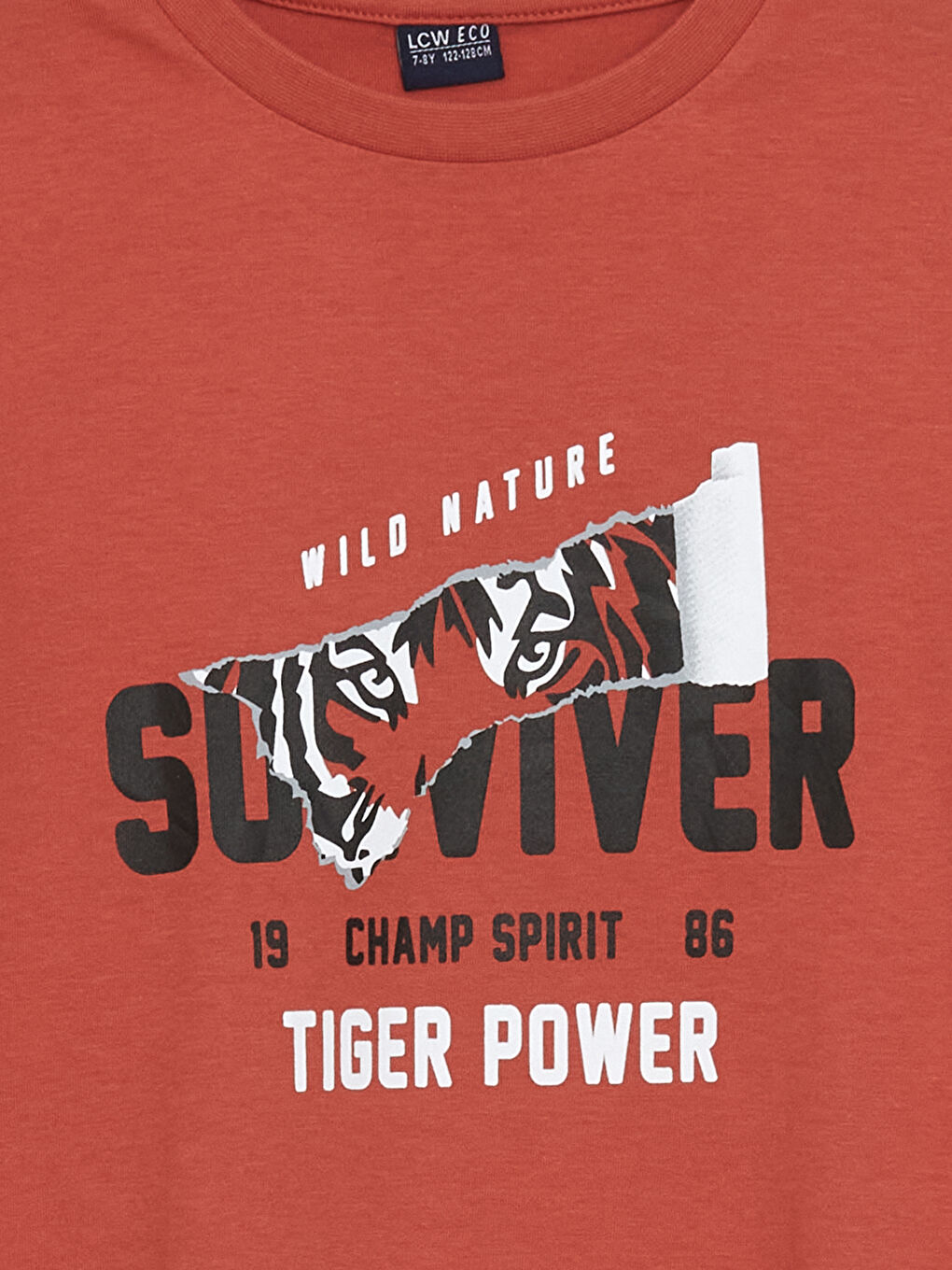 Kahverengi Bisiklet Yaka Erkek Çocuk Tişört-1