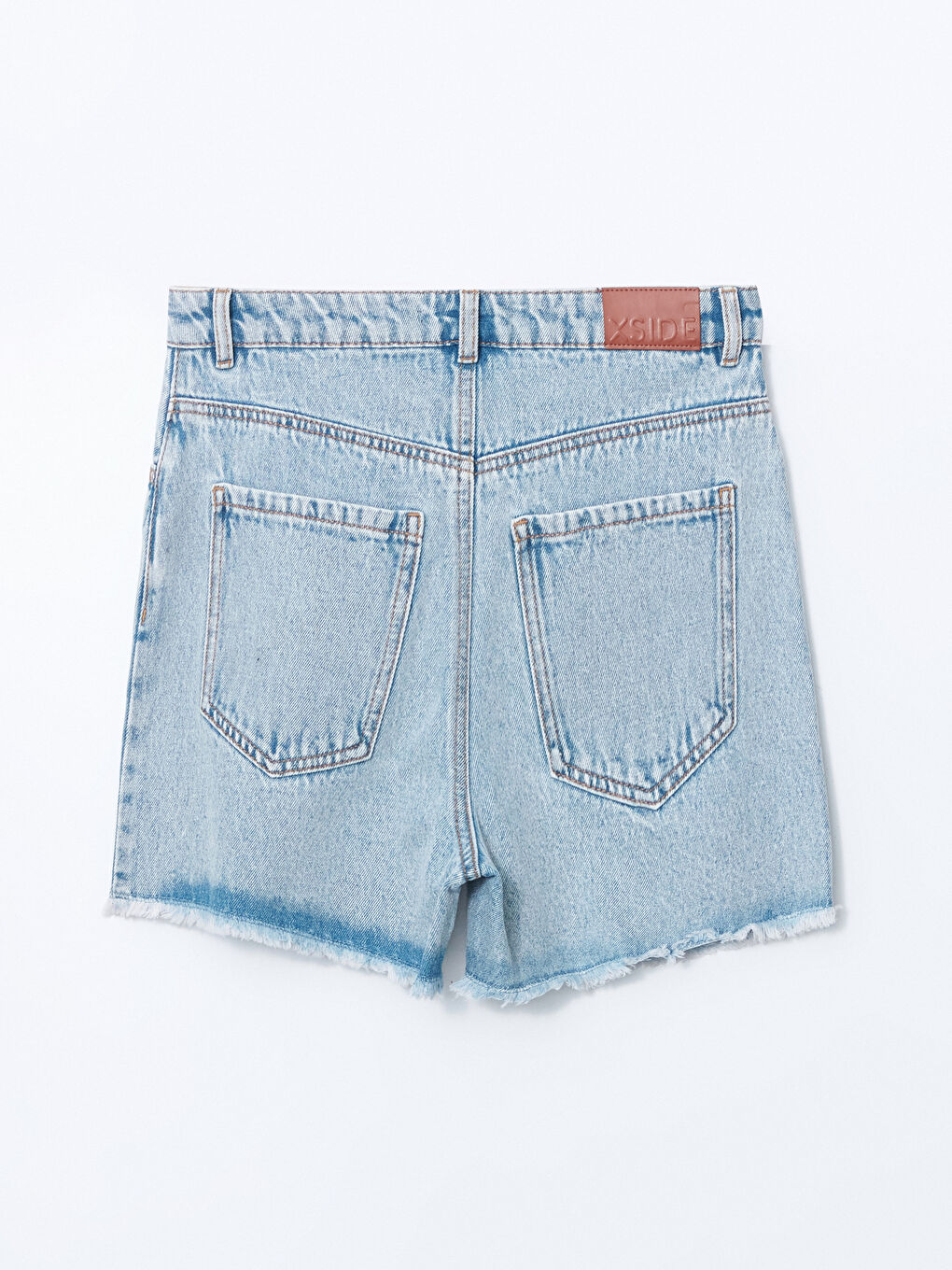 Slim Fit Ripped Detail Women's Denim Shorts-9