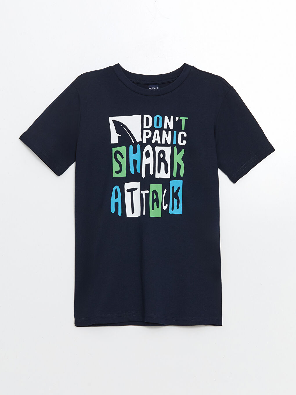 Lacivert Bisiklet Yaka Erkek Çocuk Tişört