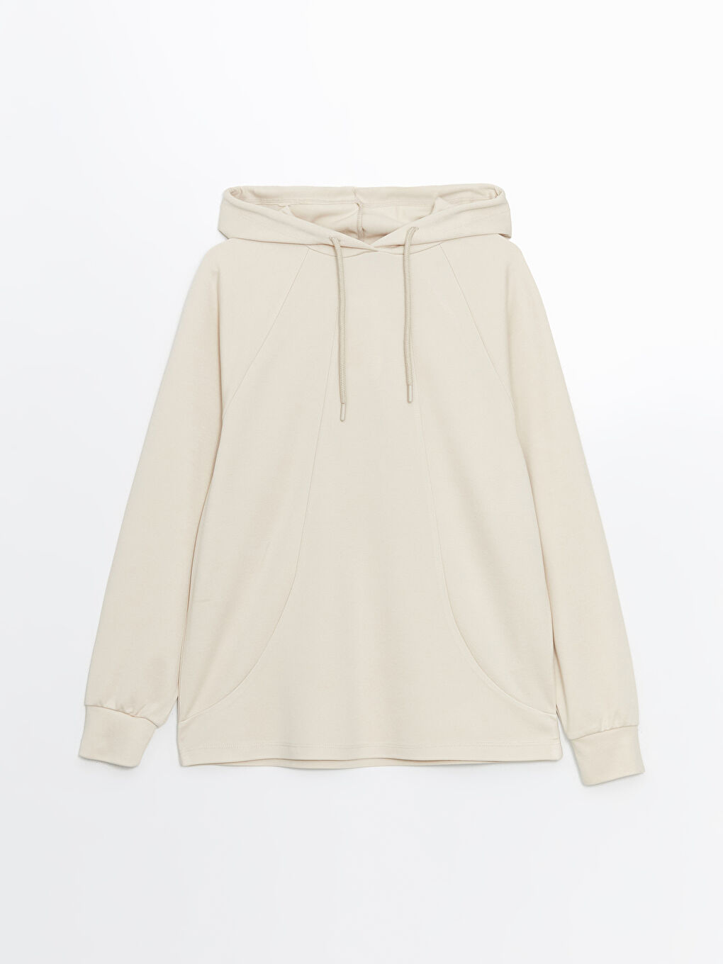 LCW Modest Bej Düz Oversize Kadın Hoodie - 4
