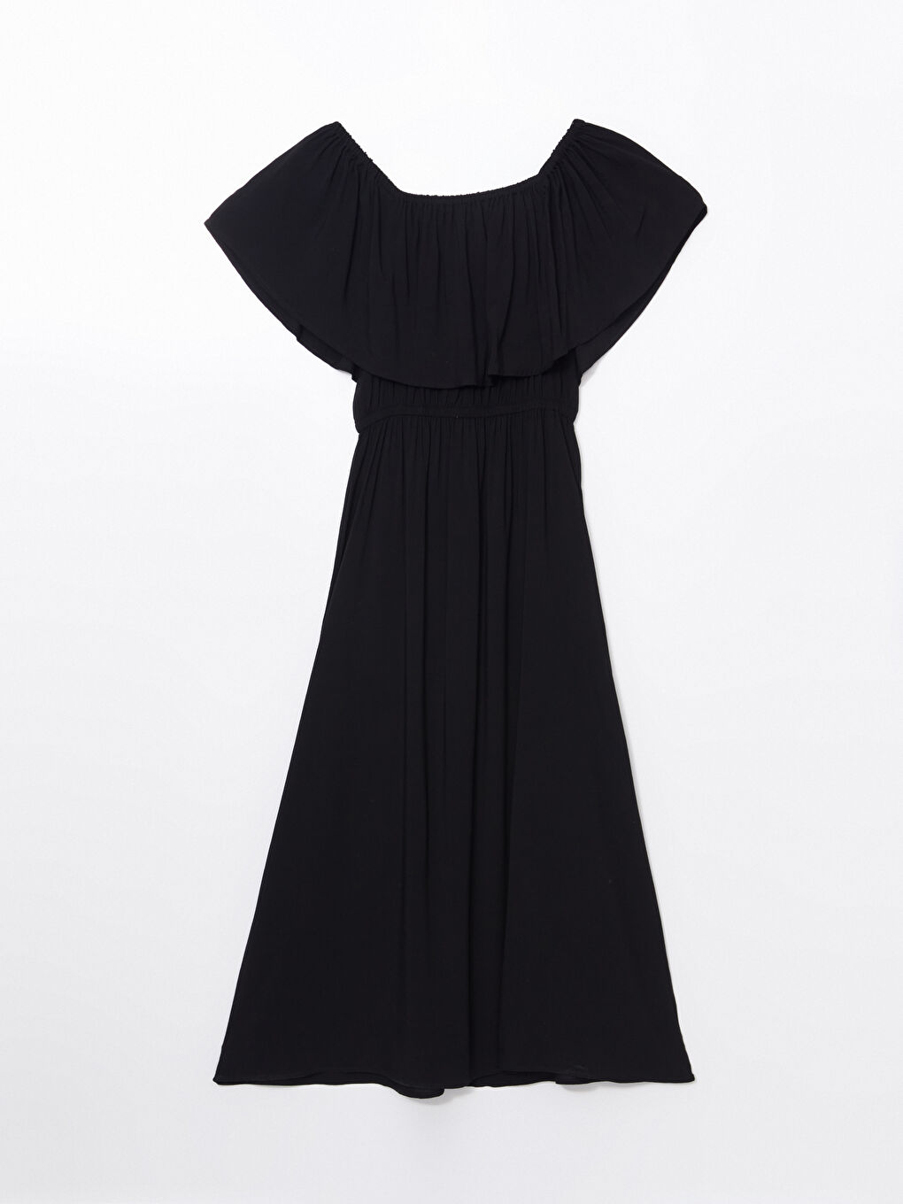 Plain Pleated Women's Midi Dress-9