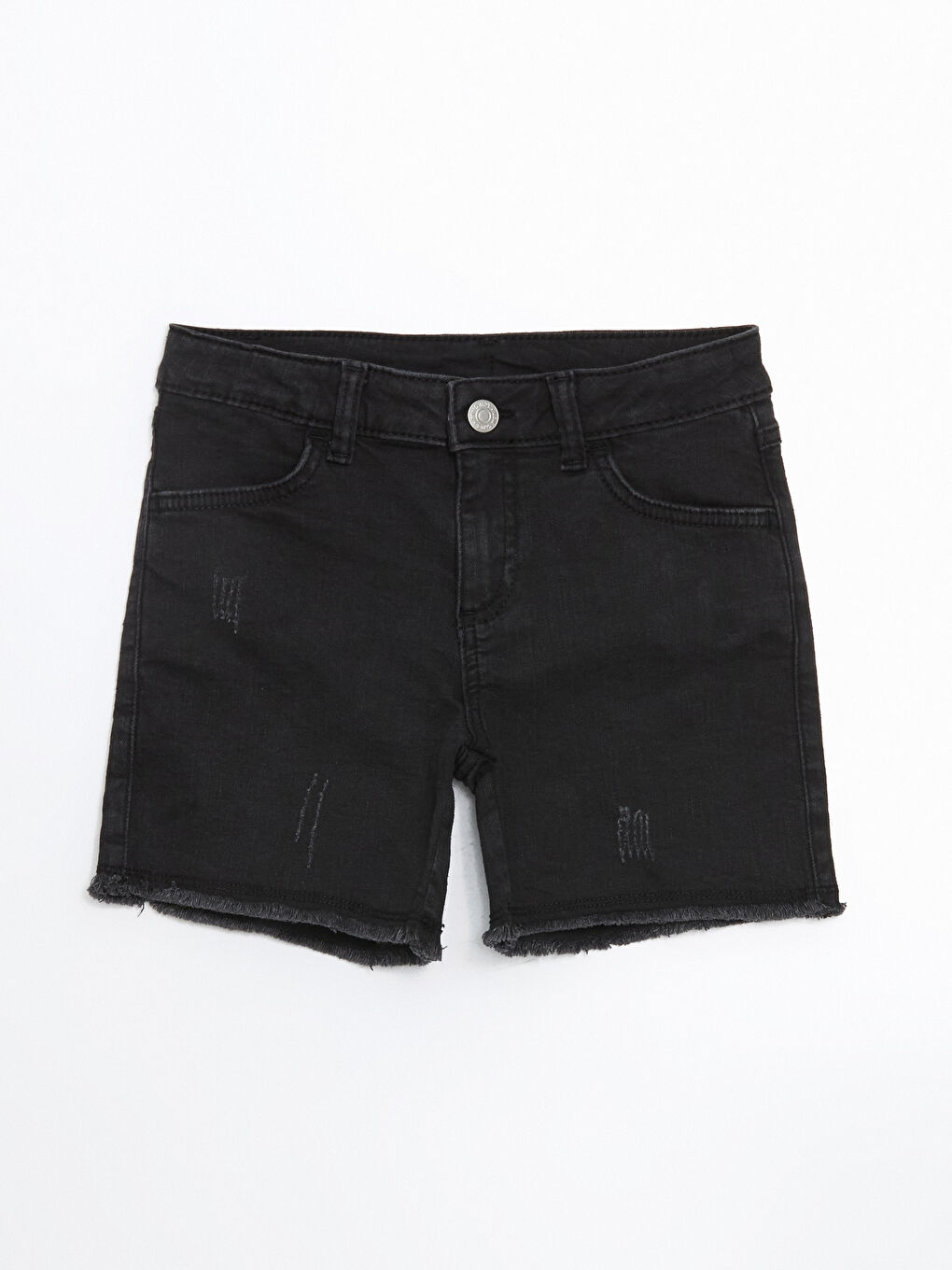Short en Jean pour Filles avec Taille Élastiquée Ajustable