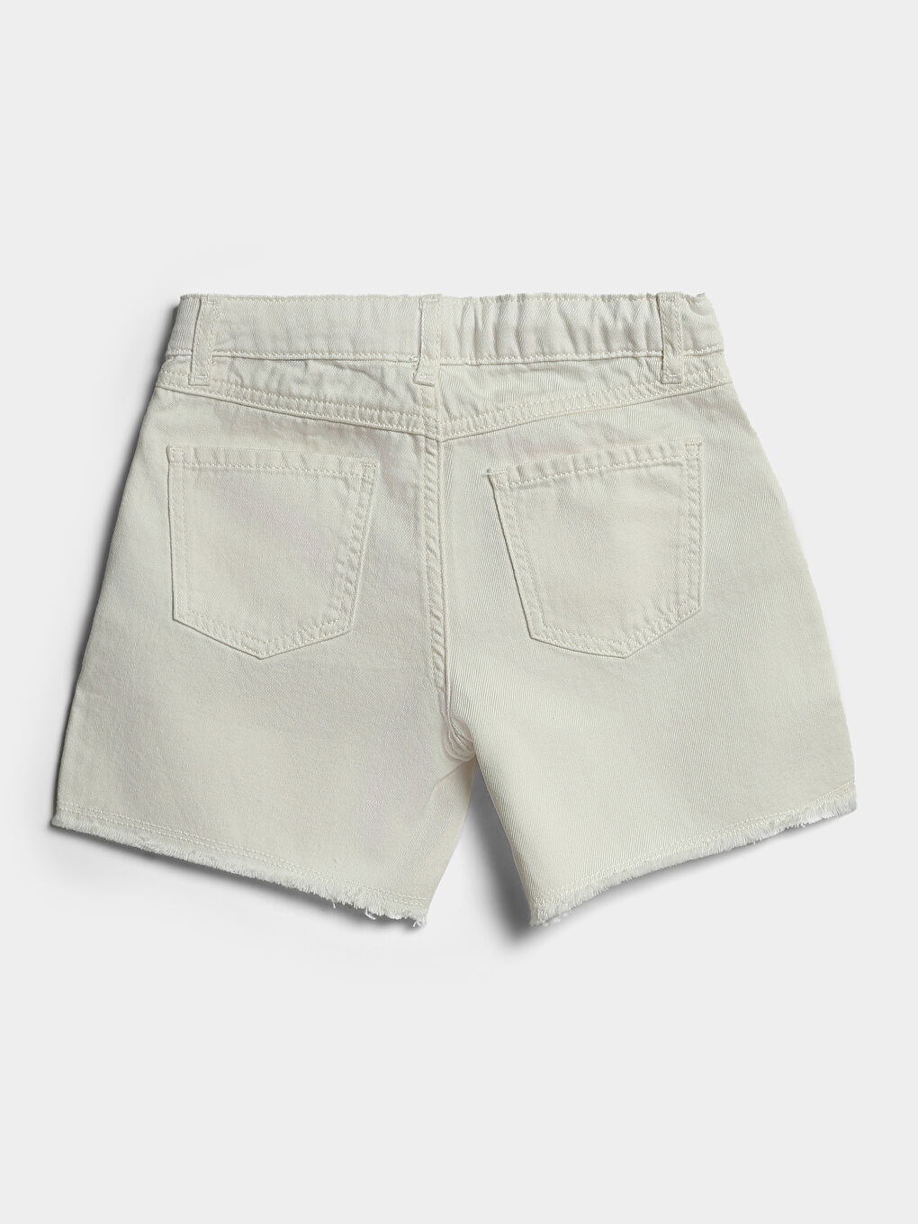 Қыздарға арналған реттелетін серпімді белдікті джинс шорты-1