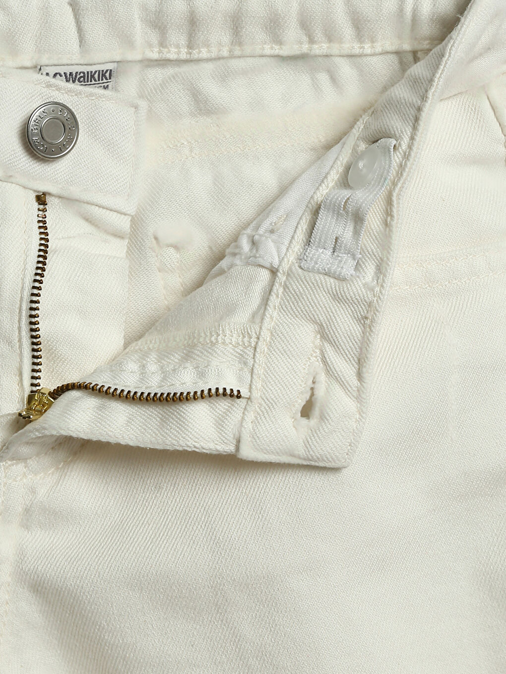 Қыздарға арналған реттелетін серпімді белдікті джинс шорты-2