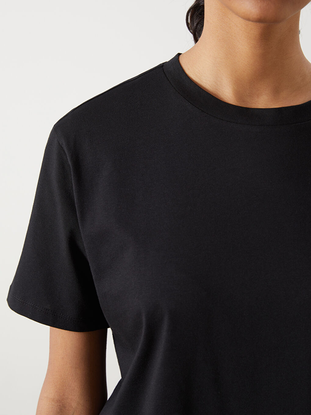 Siyah Bisiklet Yaka Kadın Tunik-5