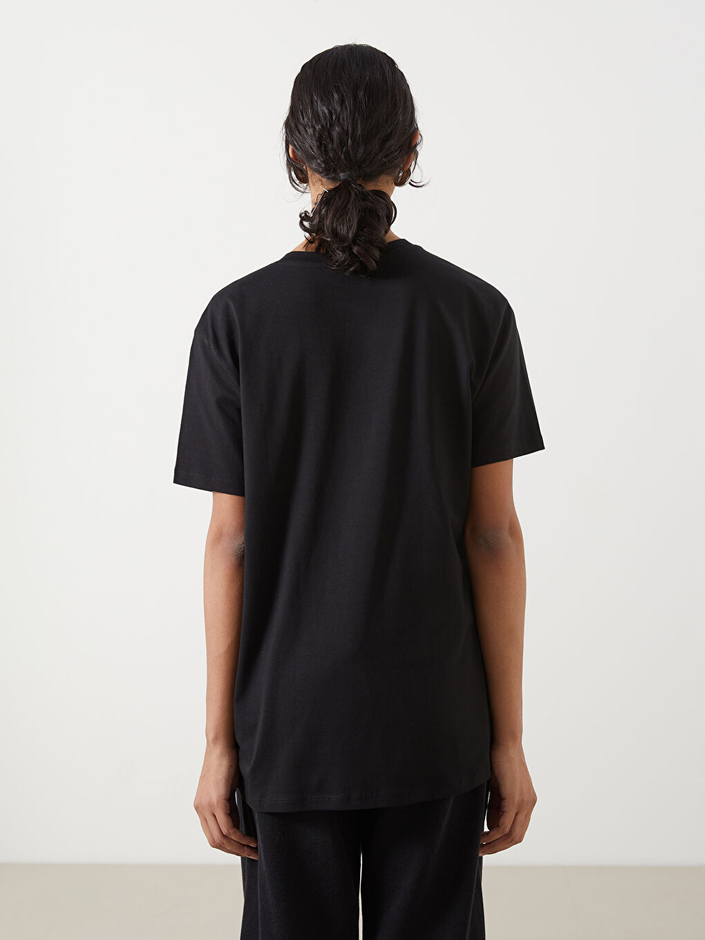 Siyah Bisiklet Yaka Kadın Tunik-6