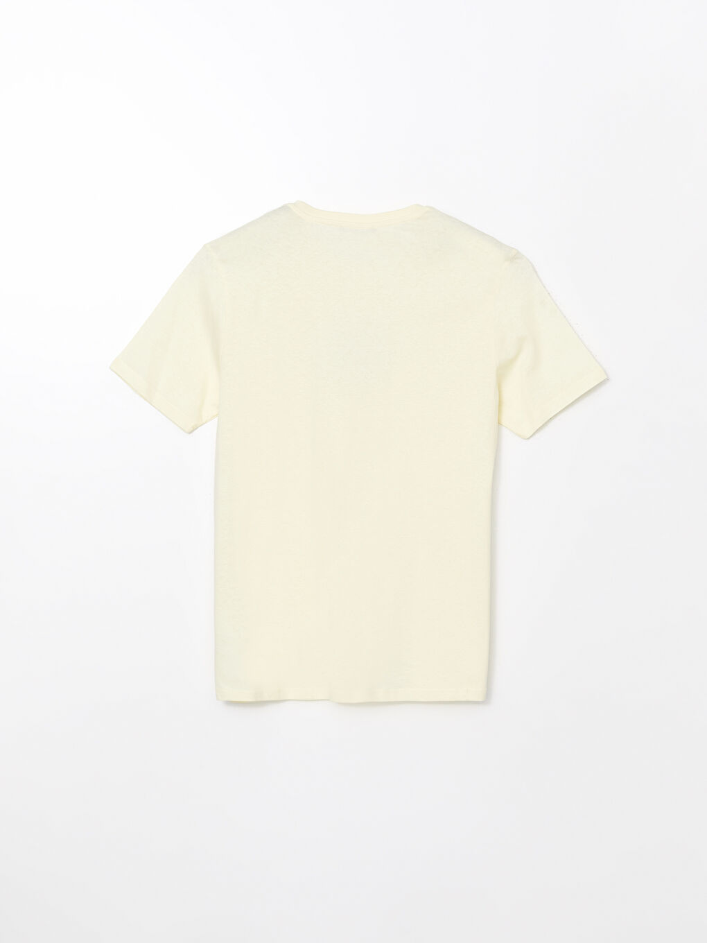 Sarı Bisiklet Yaka Baskılı Erkek Tişört-5