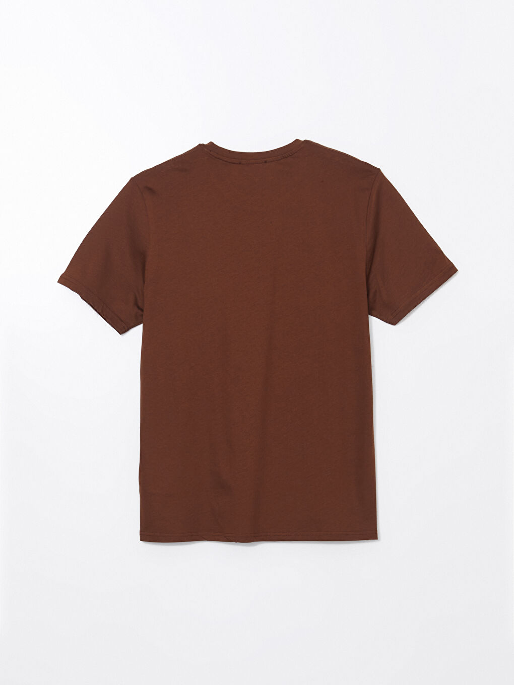 Kahverengi Bisiklet Yaka Kısa Kollu Baskılı Penye Erkek Tişört-5