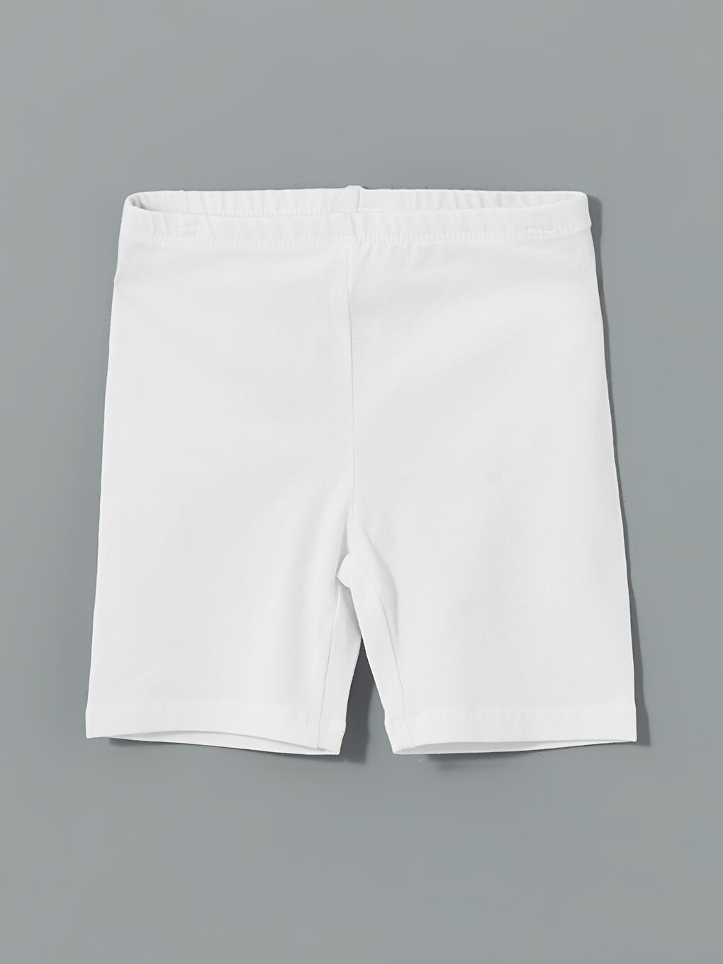 Beyaz Beli Lastikli Kız Çocuk Şort Pijama Altı