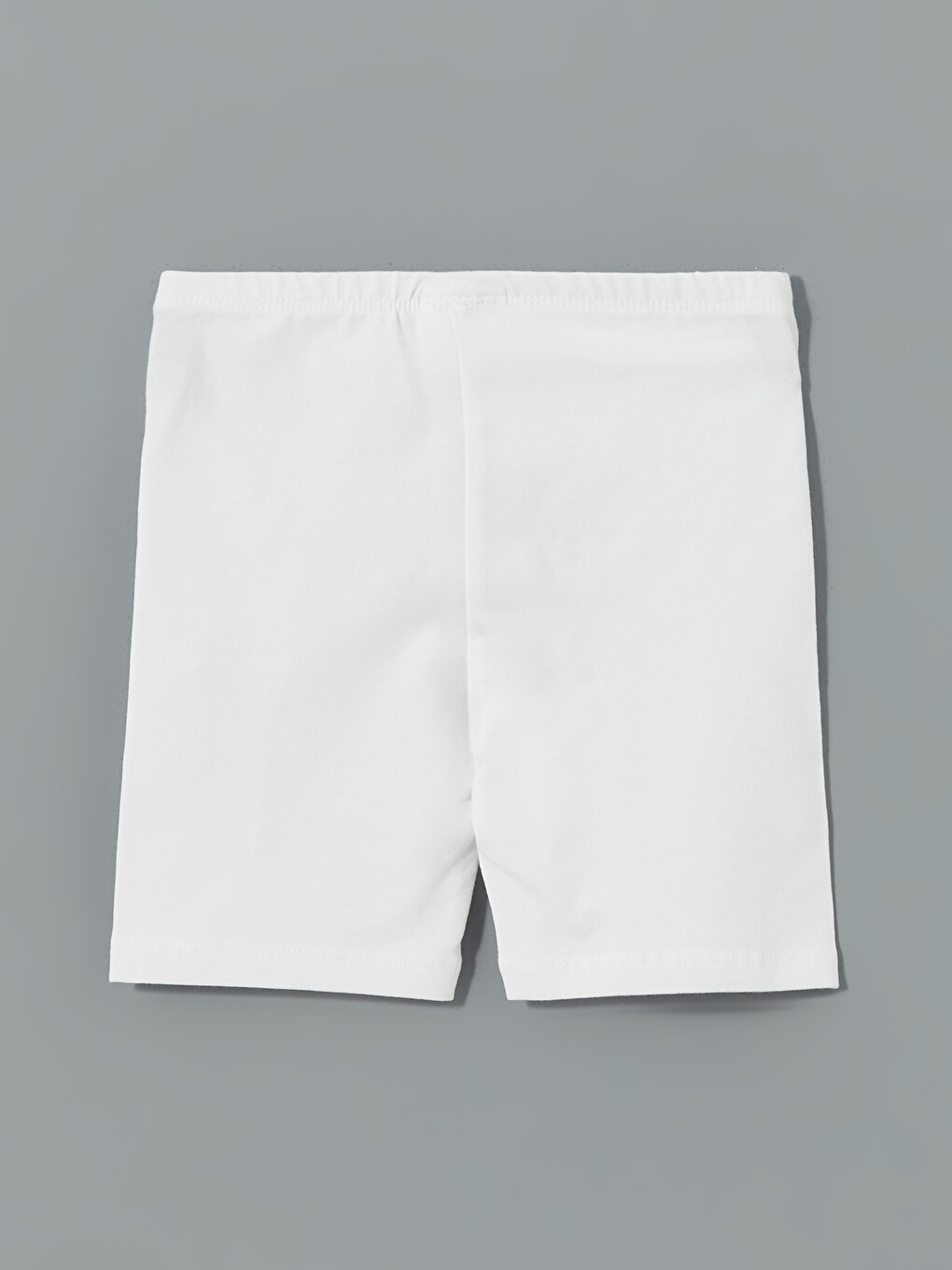 Beyaz Beli Lastikli Kız Çocuk Şort Pijama Altı-1