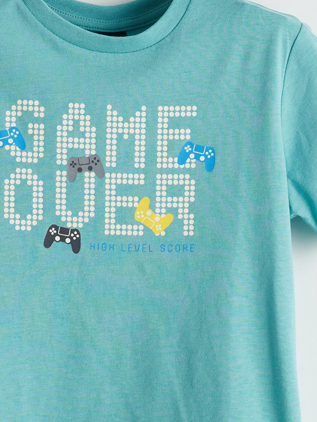 Turkuaz Bisiklet Yaka Erkek Çocuk Tişört-2
