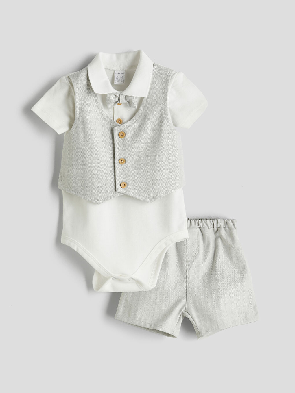 LCW baby Baby Boys' Shirt, Shorts and Vest 3-Piece Set -S5H695Z1-R9J