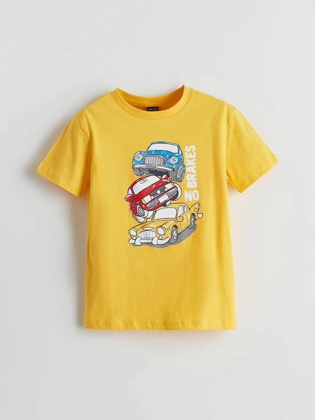 Sarı Bisiklet Yaka Erkek Çocuk Tişört
