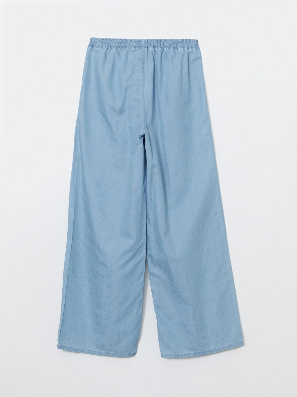 LCW Modest Indigo Beli Lastikli Wideleg Kadın Jean Pantolon - 5