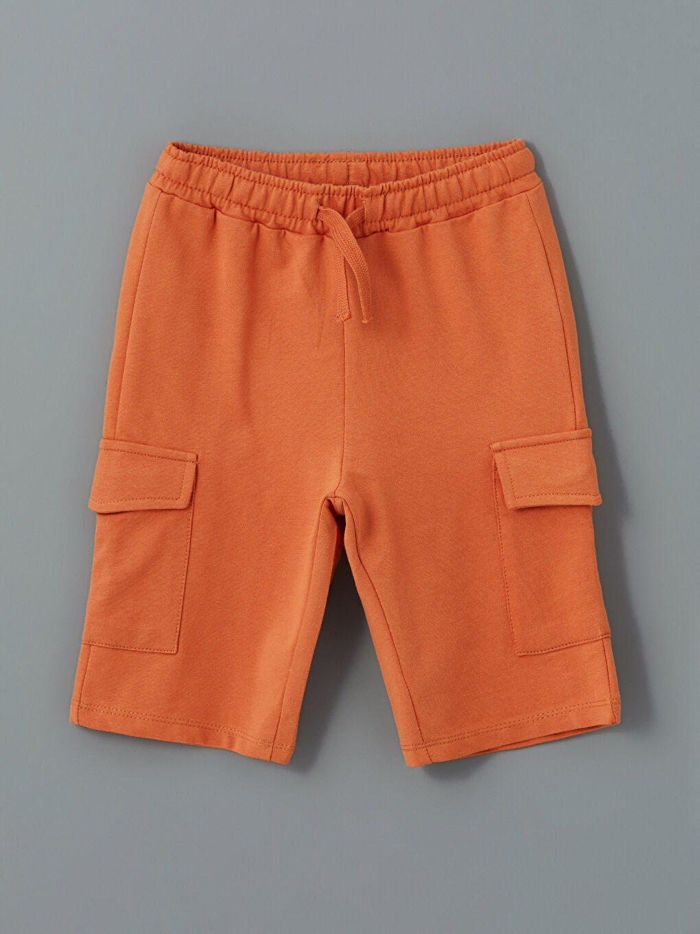 Turuncu Beli Lastikli Cepli Erkek Çocuk Şort