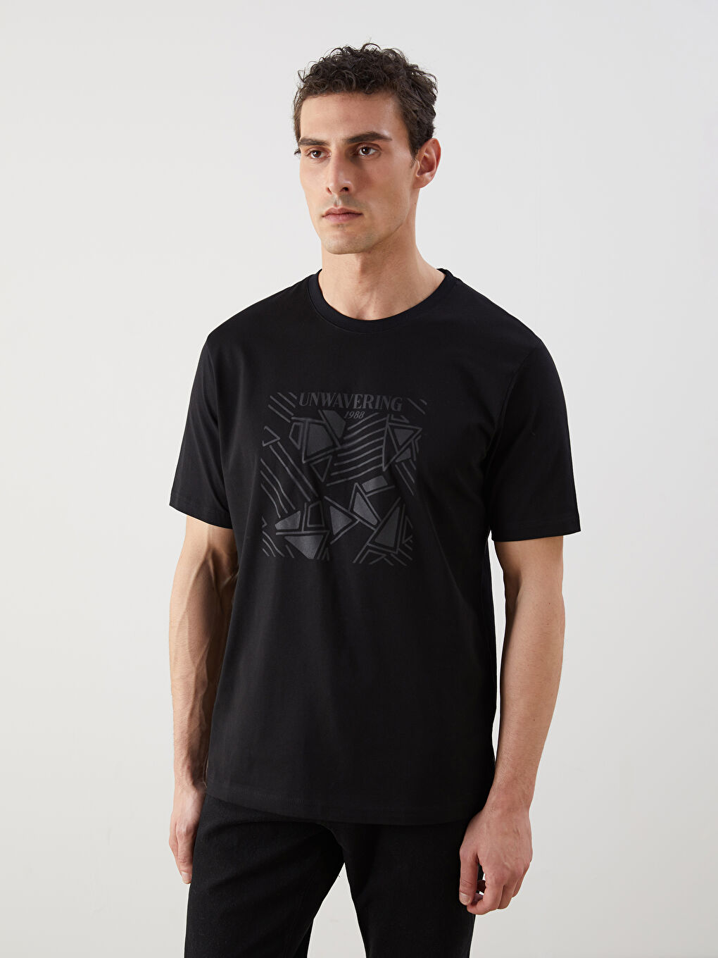 LCWAIKIKI Classic Crew Neck Printed Jersey Men's T-Shirt -S5H768Z8-CVL