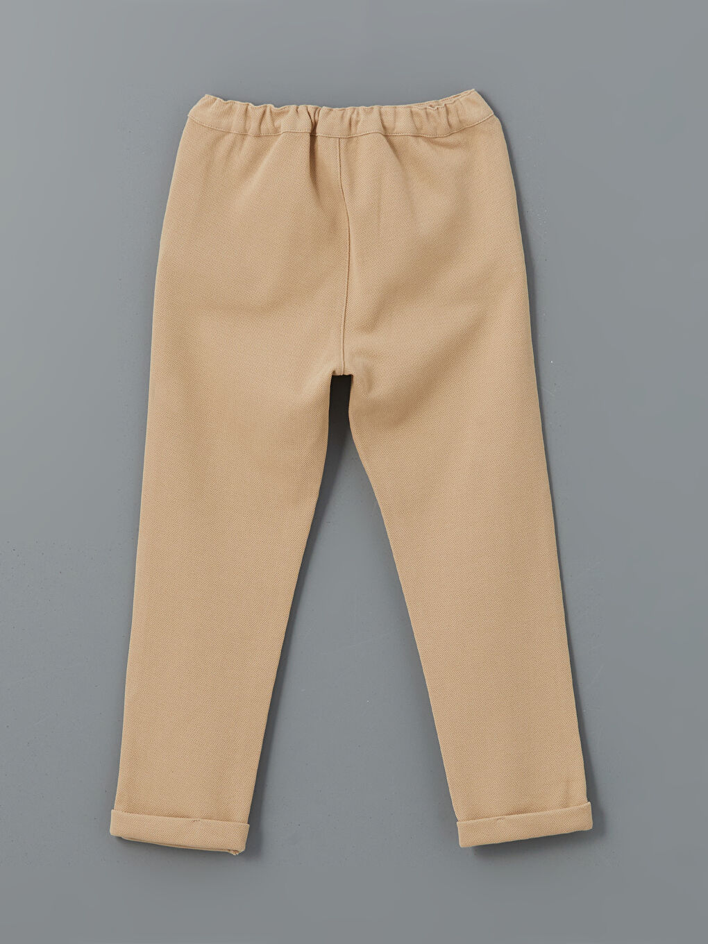 Bej Beli Lastikli Basic Erkek Çocuk Pantolon-1