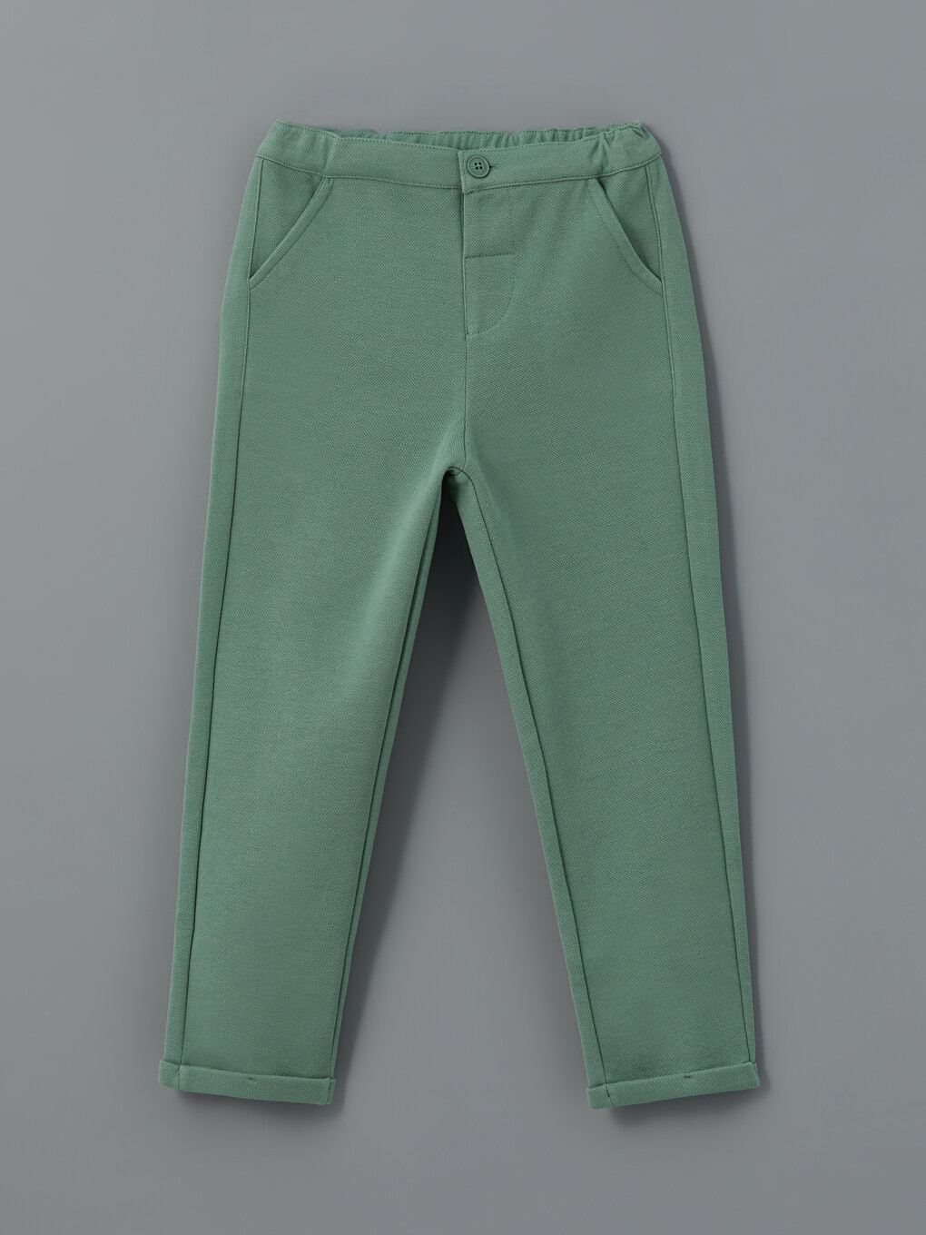 Yeşil Beli Lastikli Basic Erkek Çocuk Pantolon