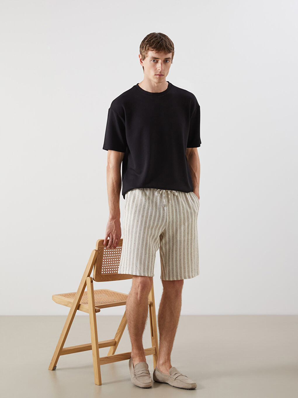 LCW Vision Standard Fit Striped Men's Shorts -S5H796Z8-RW0
