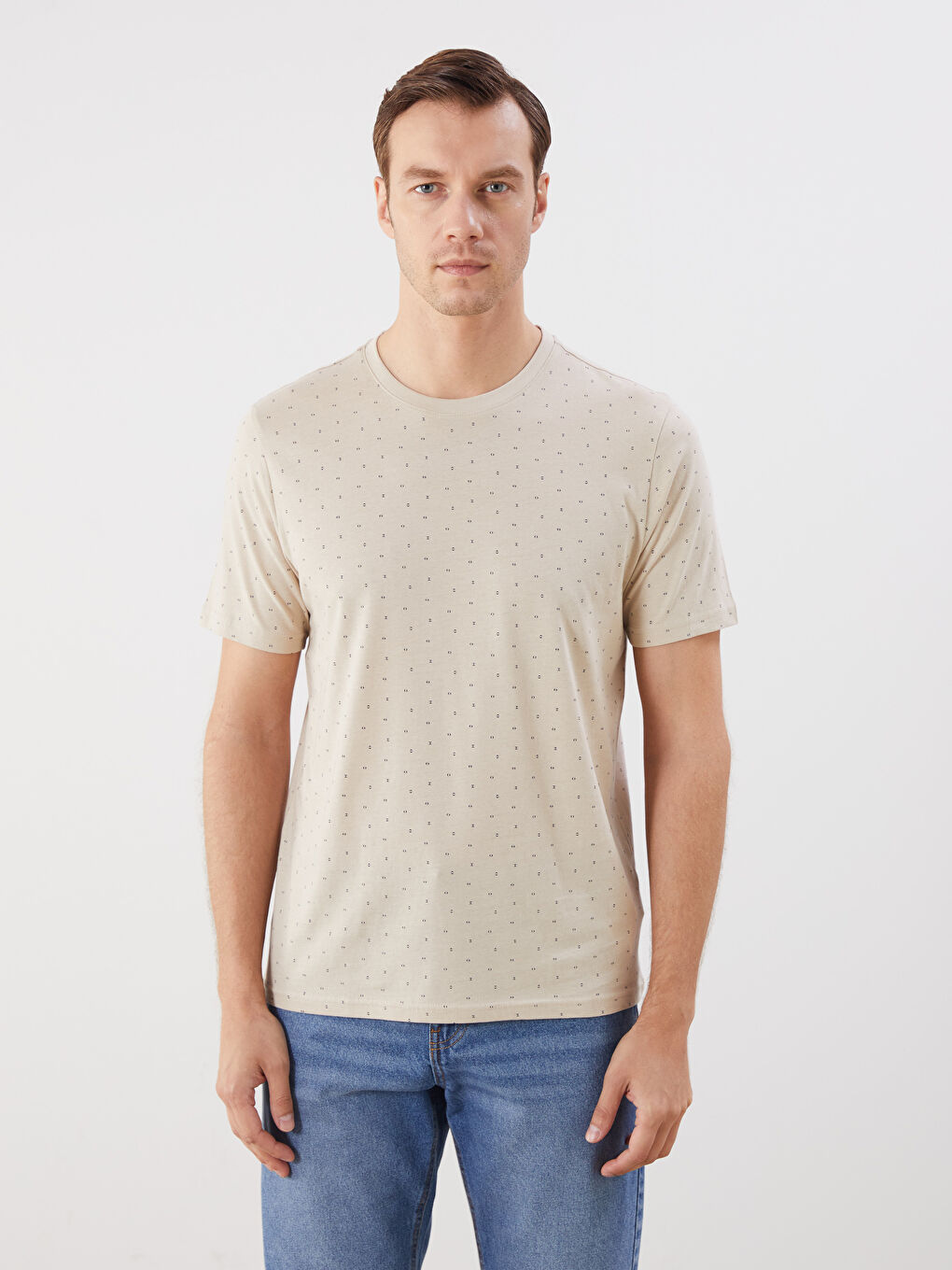 LCWAIKIKI Classic Crew Neck Printed Jersey Men's T-Shirt -S5H798Z8-QMG