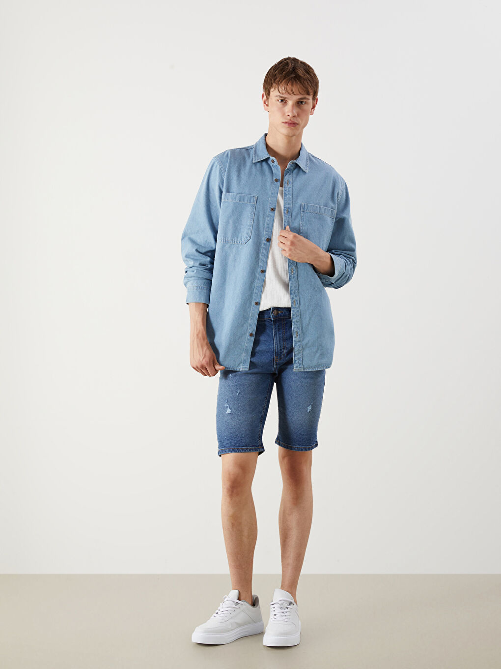 LCW Jeans Ekstra Uski Kroj Muški Teksas Šorts -S5H801Z8-H45