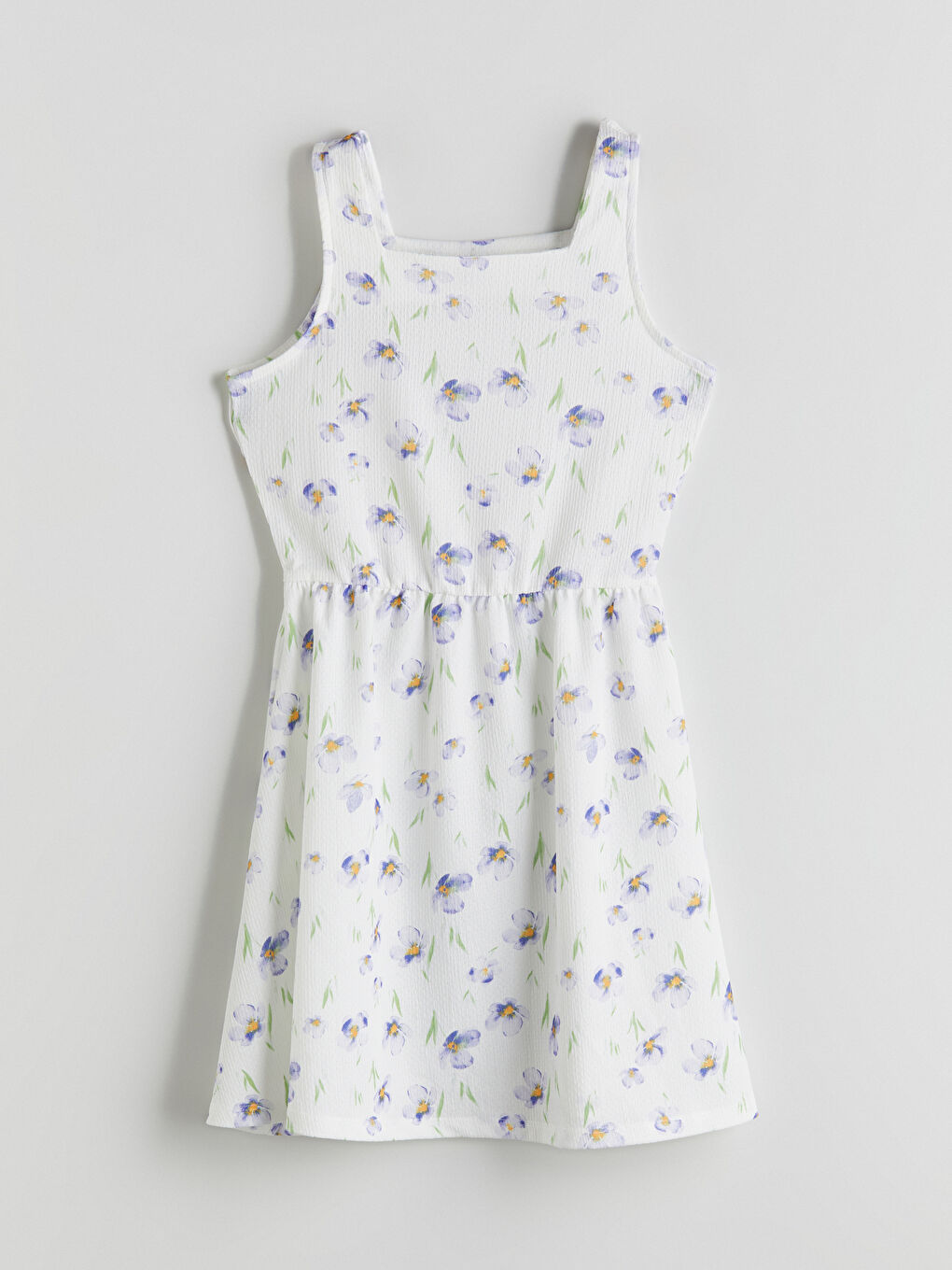 Square Collar Floral Girl's Dress