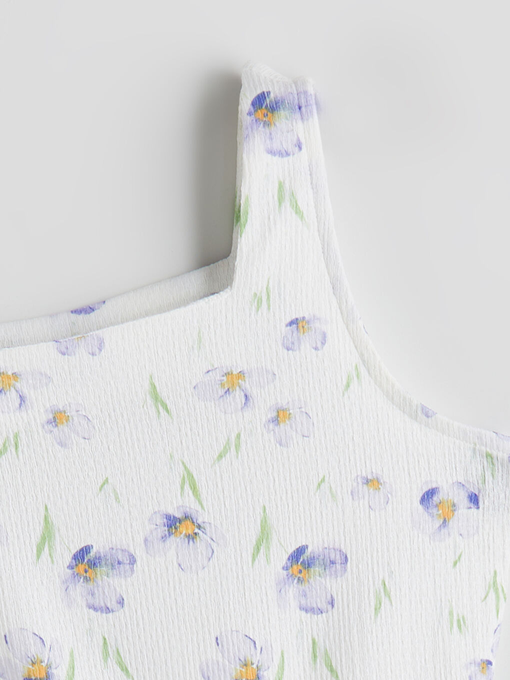 Square Collar Floral Girl's Dress-1