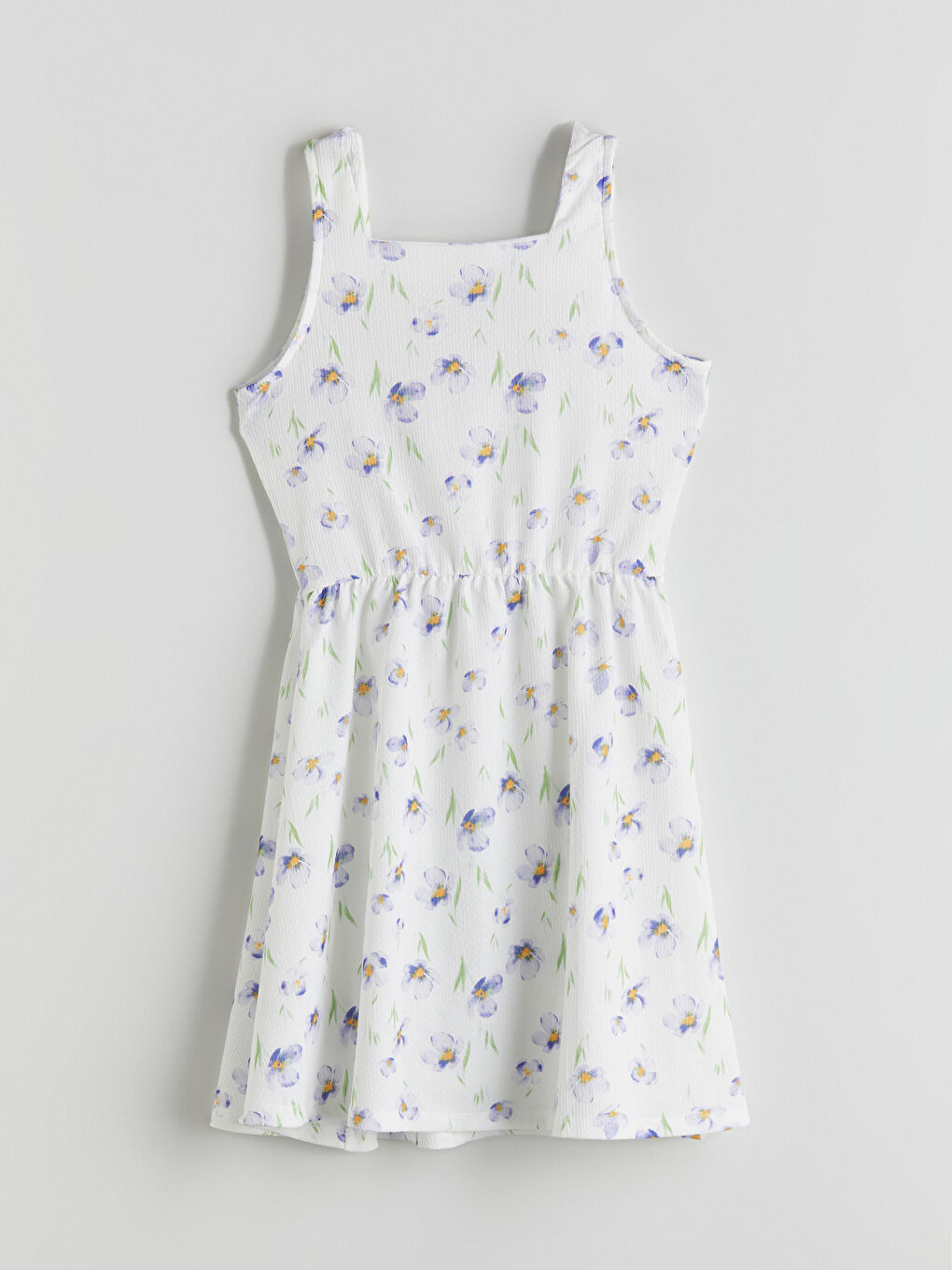 Square Collar Floral Girl's Dress-2
