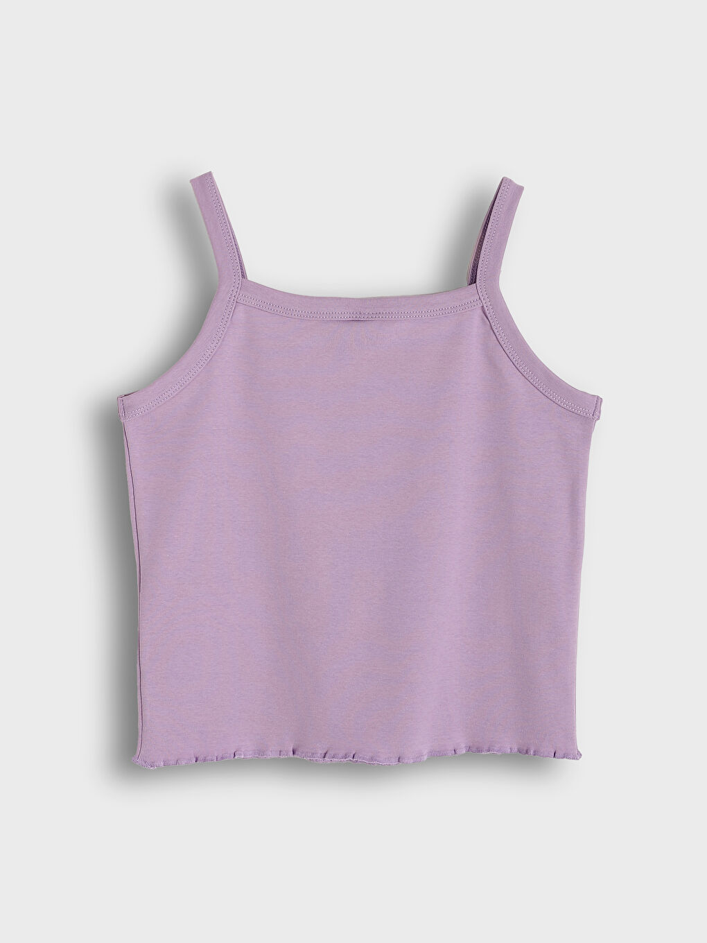 Square Collar Printed Girls' Vest-1