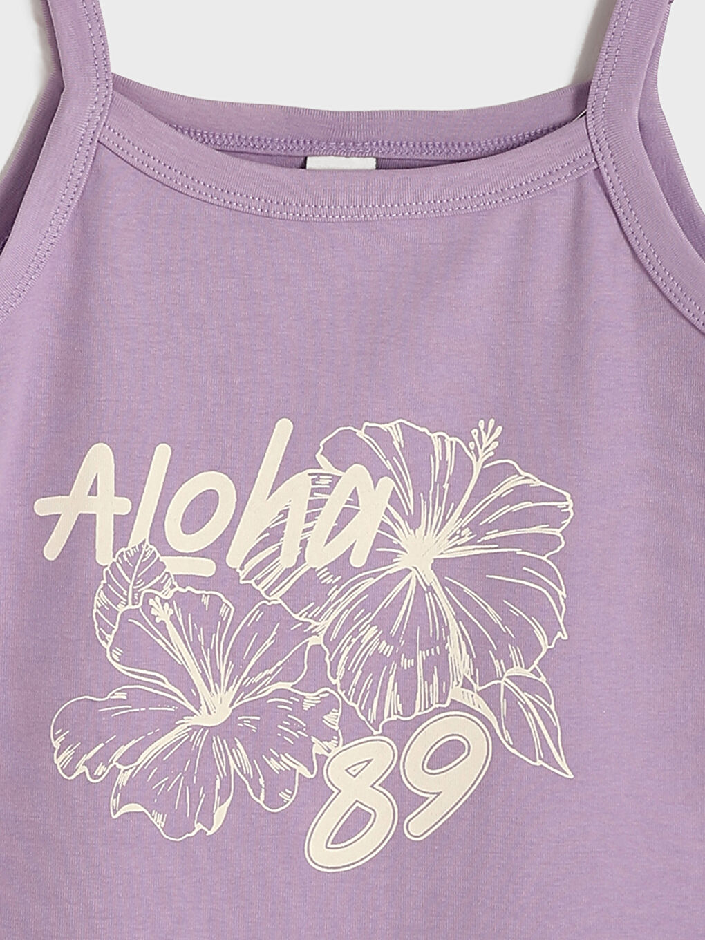 Square Collar Printed Girls' Vest-2