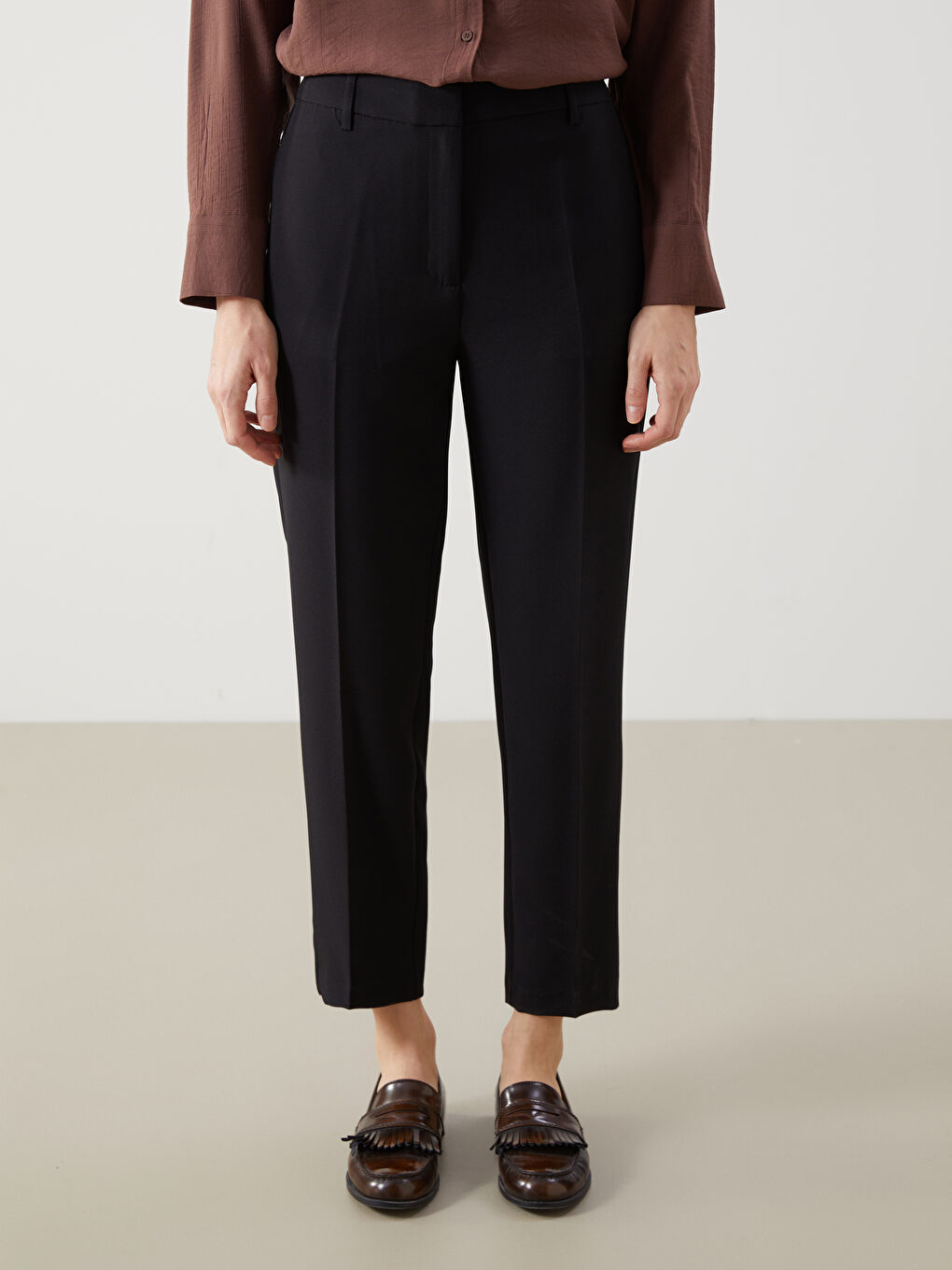 Siyah Beli Lastikli Kadın Pantolon-1