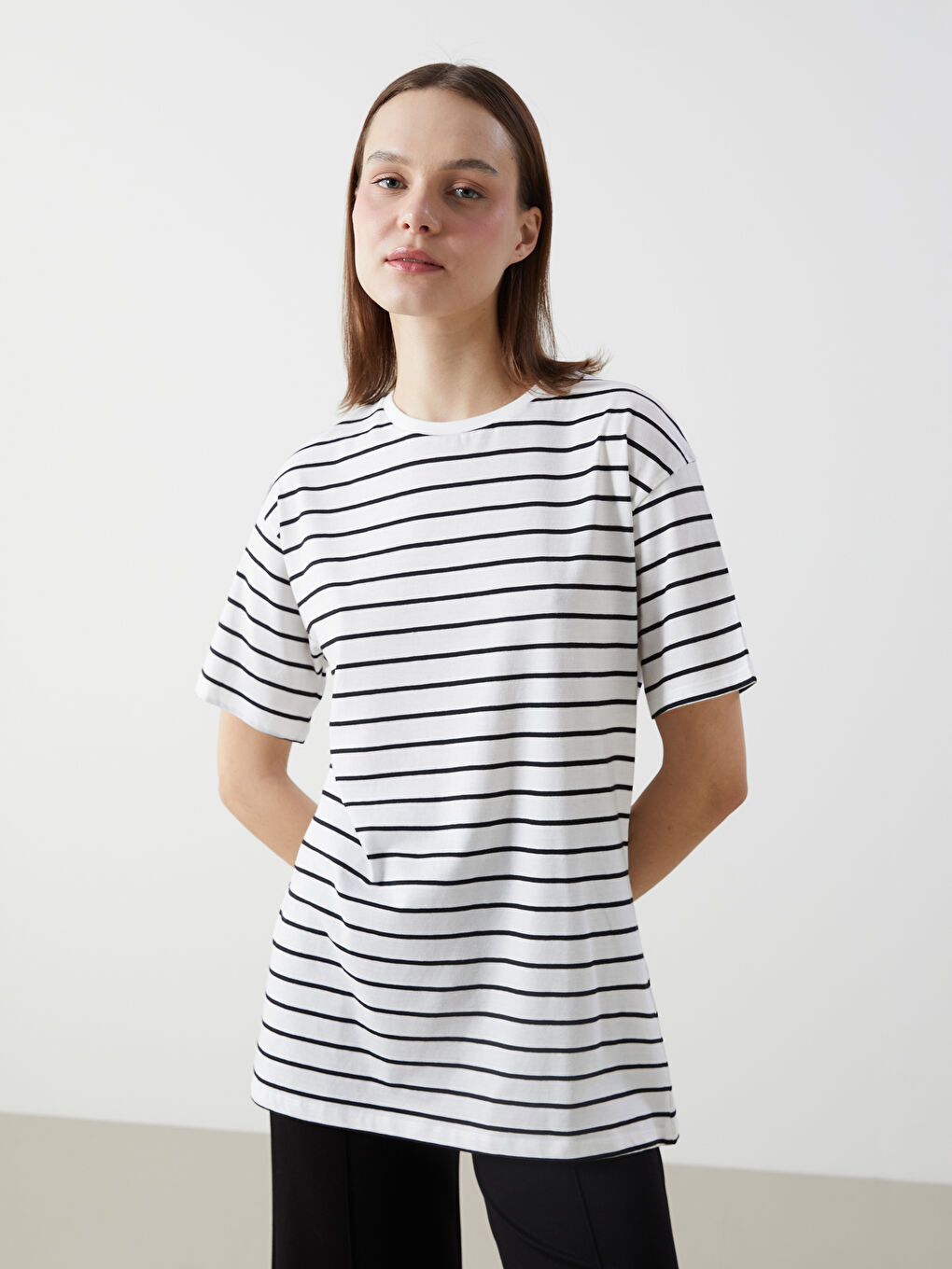 XSIDE Crew Neck Striped Women's T-Shirt -S5H832Z8-LEG