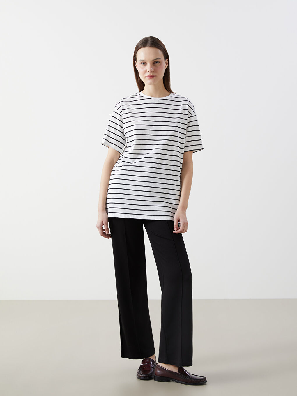 XSIDE Crew Neck Striped Women's T-Shirt -S5H832Z8-LEG