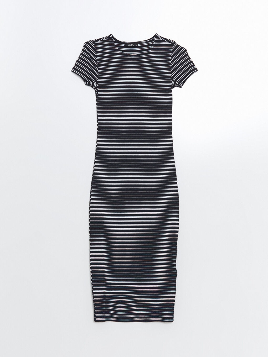 Crew Neck Striped Women's Dress -S5H833Z8-LGS