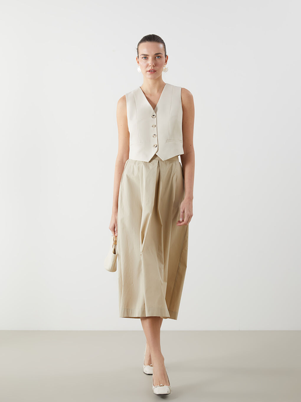 Elasticated Waist Cotton Skirt -S5H869Z8-KD3