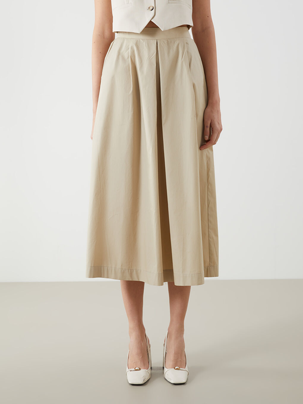 Elasticated Waist Cotton Skirt -S5H869Z8-KD3