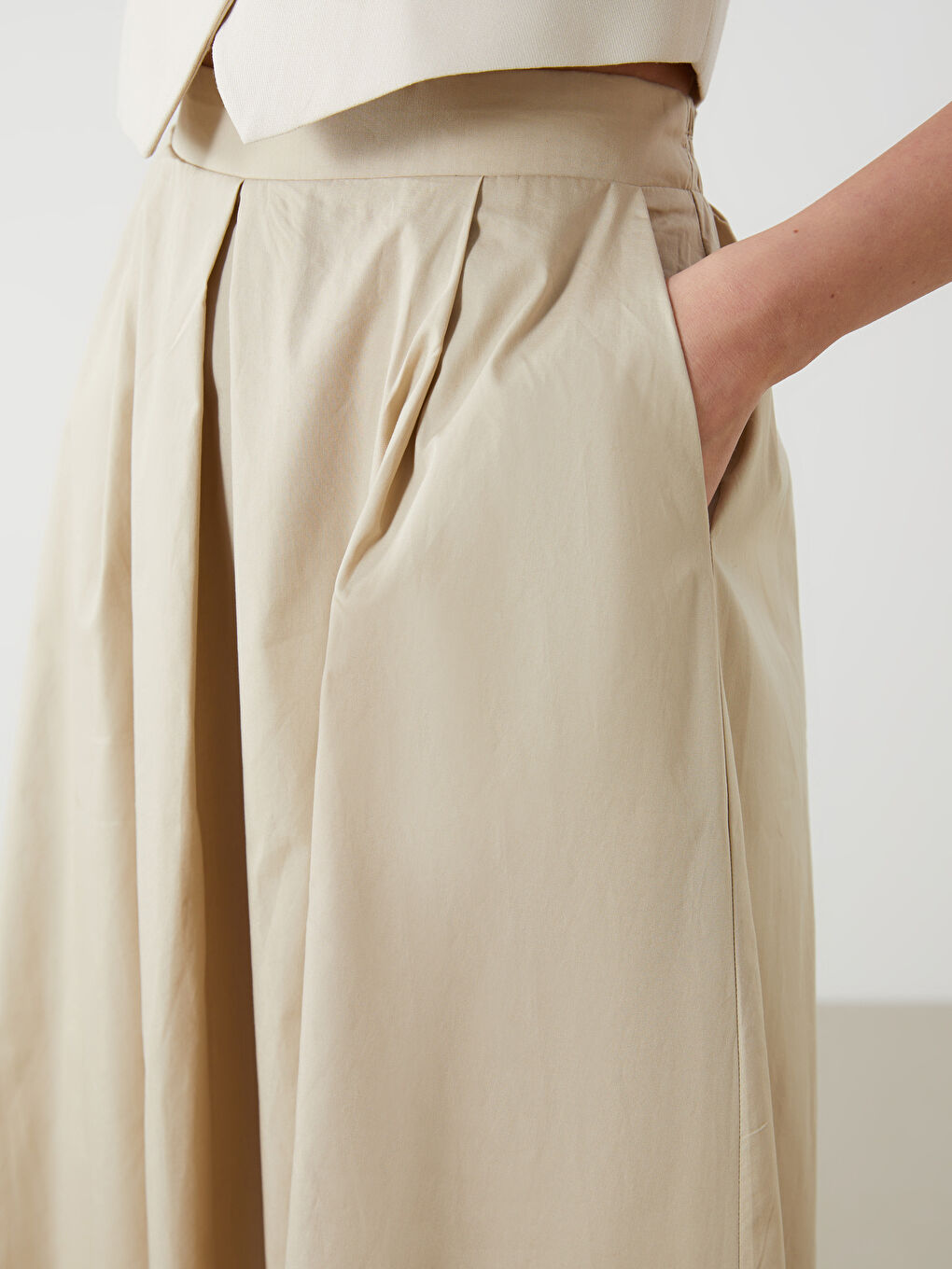 Elasticated Waist Cotton Skirt -S5H869Z8-KD3