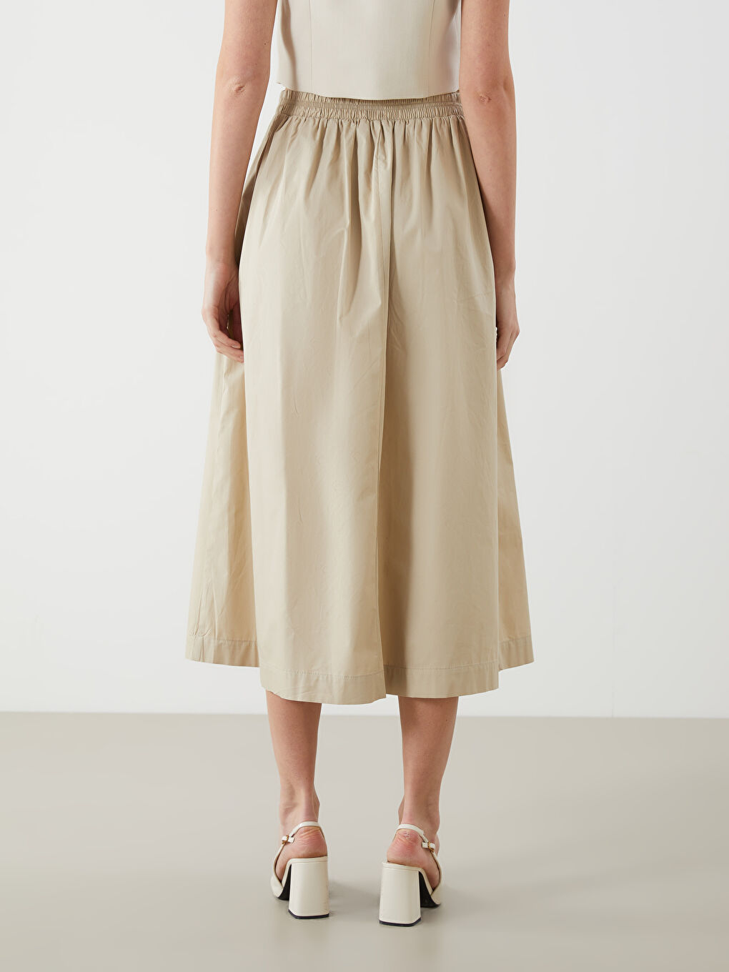 Elasticated Waist Cotton Skirt -S5H869Z8-KD3