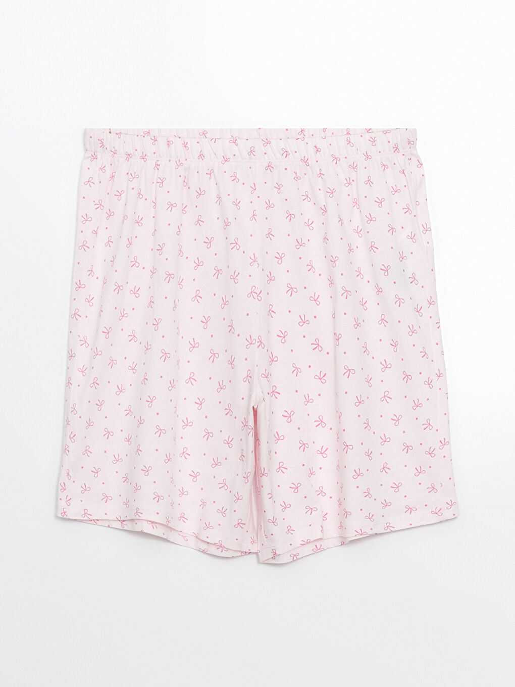 Pembe Beli Lastikli Baskılı Hamile Şort Pijama Altı