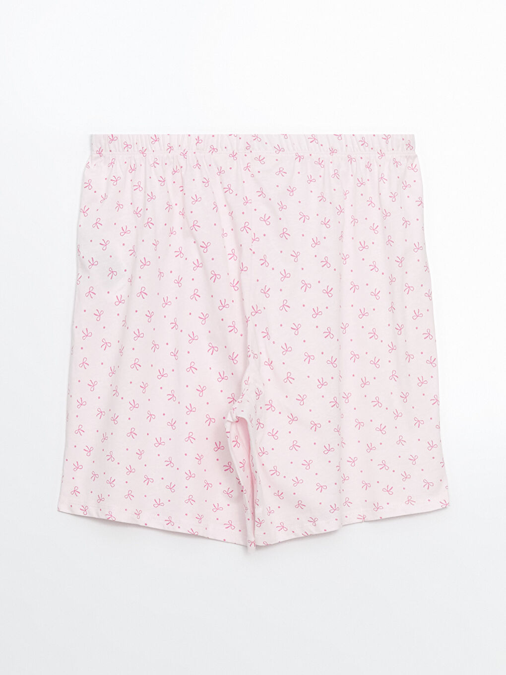 Pembe Beli Lastikli Baskılı Hamile Şort Pijama Altı-1